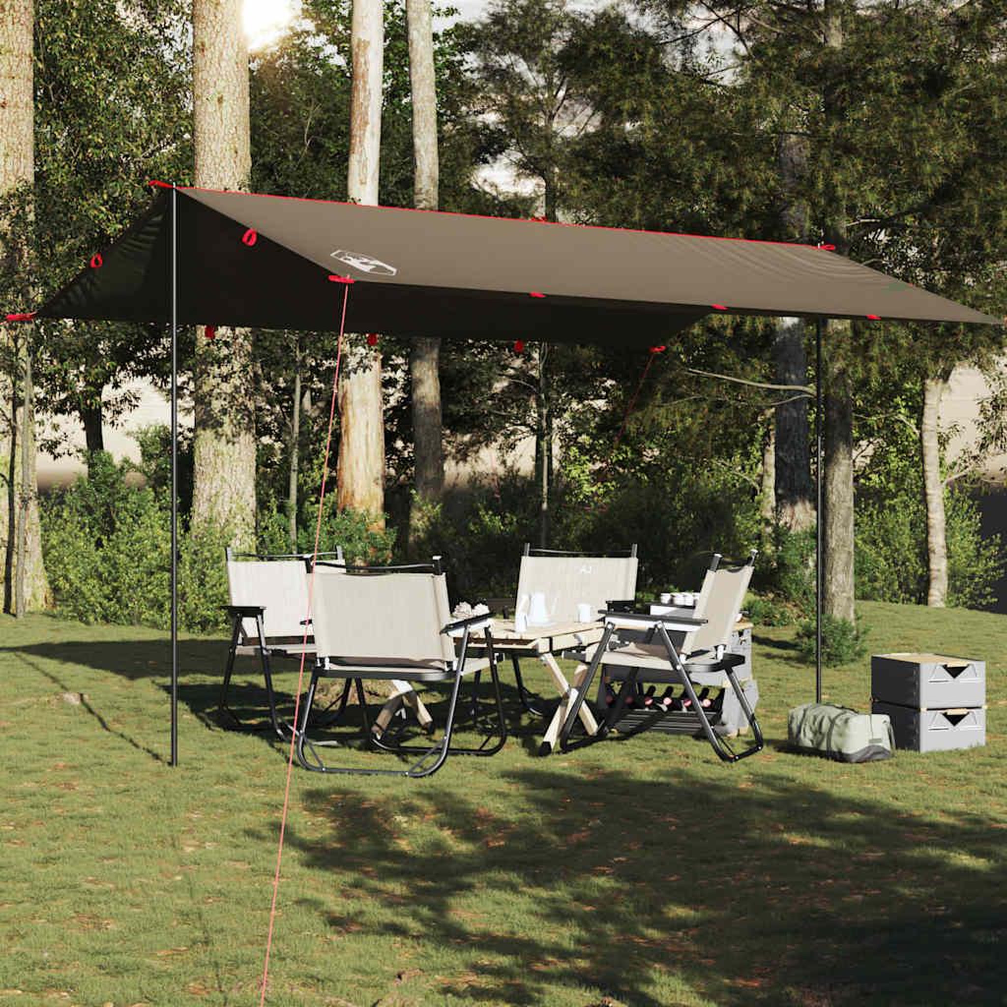 Voir la diapositive 3 : VIDAXL Bache de camping marron 506x306 cm impermeable