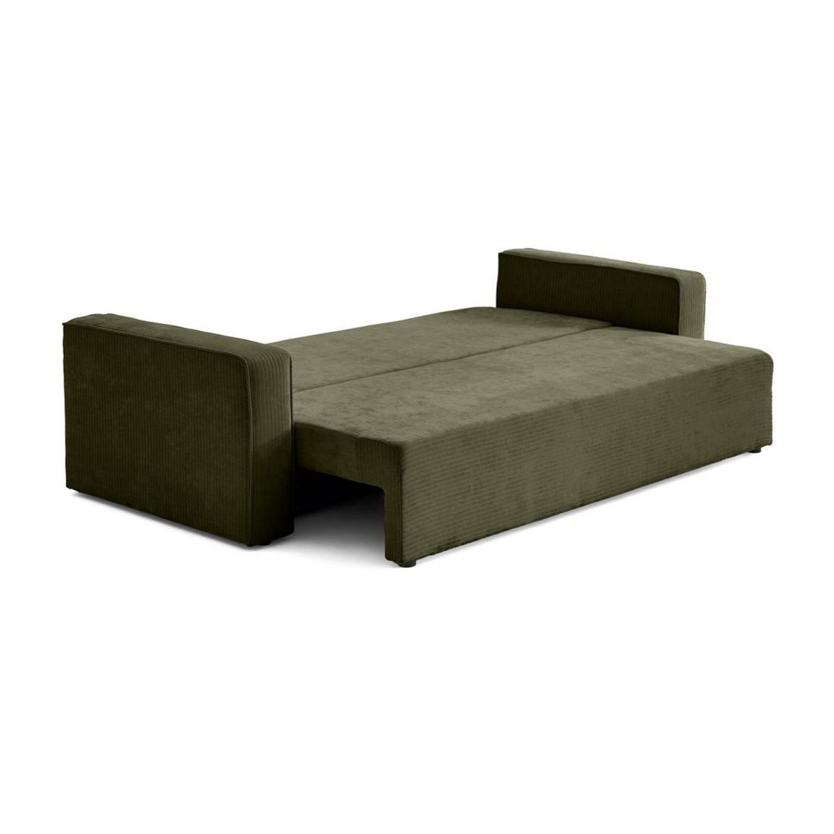 BEST MOBILIER Topaze - canapé 3 places - convertible avec coffre - en velours côtelé plat