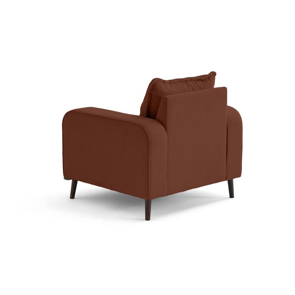 LISA DESIGN Albane - fauteuil en velours côtelé pieds bois foncé