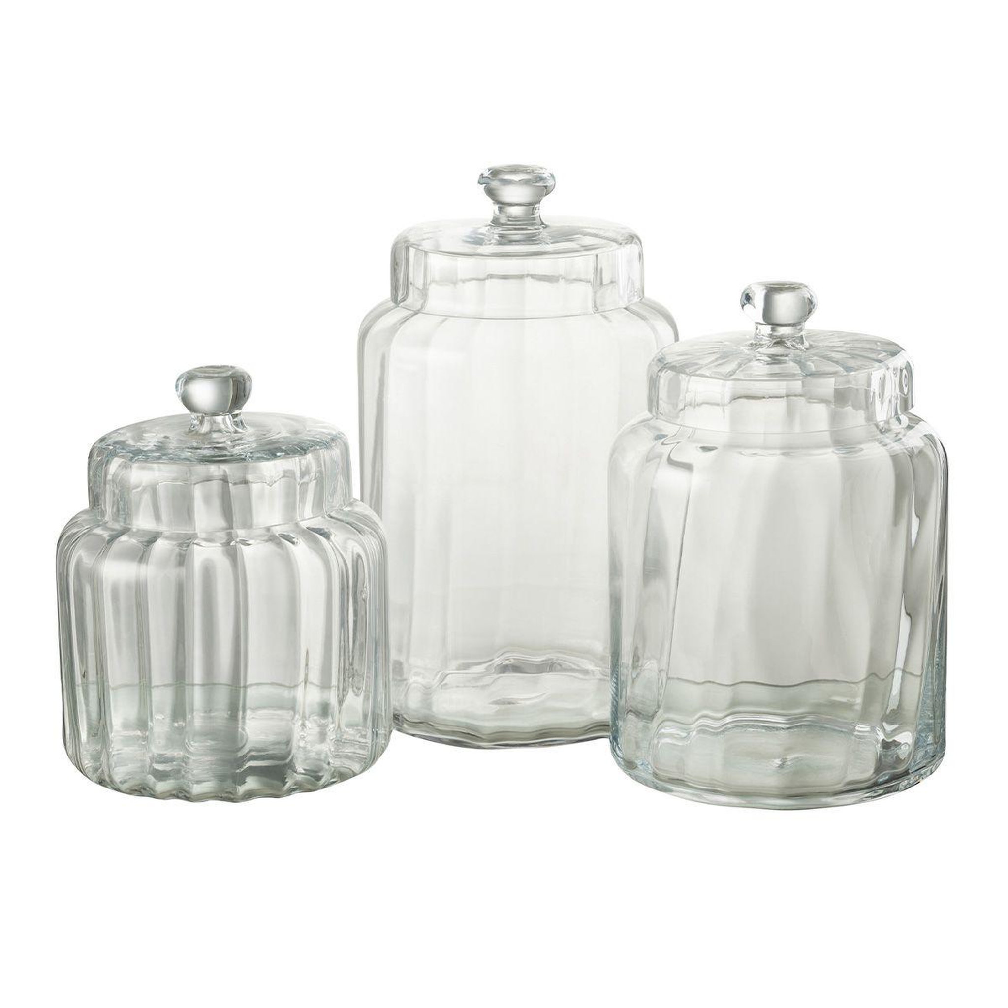 Voir la diapositive 3 : J-LINE Bonbonnière en verre  elia  32cm transparent