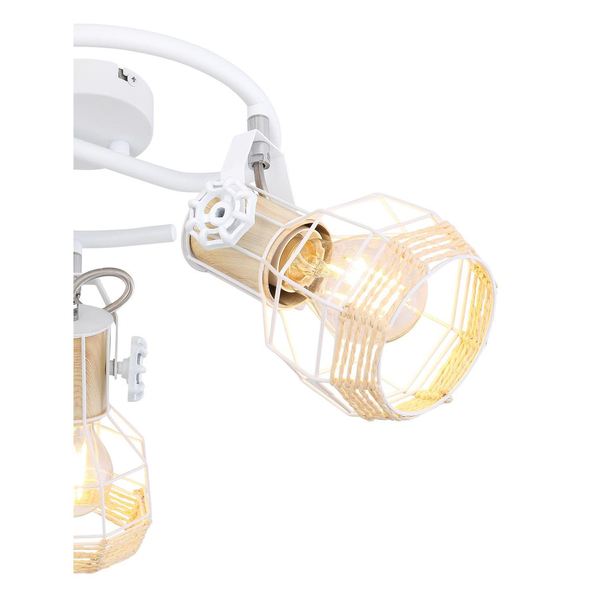Voir la diapositive 3 : GLOBO Spot plafonnier design scandinave bana - 3 ampoules - blanc