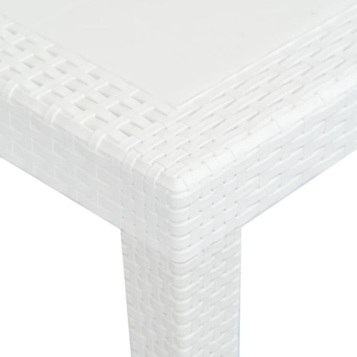 VIDAXL Table de jardin Blanc 220x90x72 cm Plastique Aspect de rotin