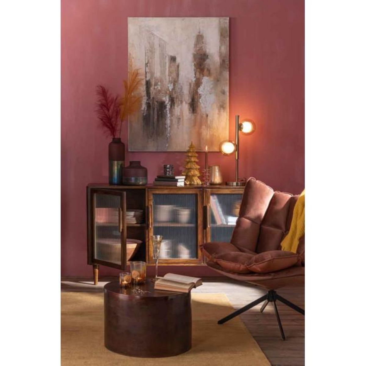 Paris Prix Vase Design en Verre  Ignacio  42cm Rose