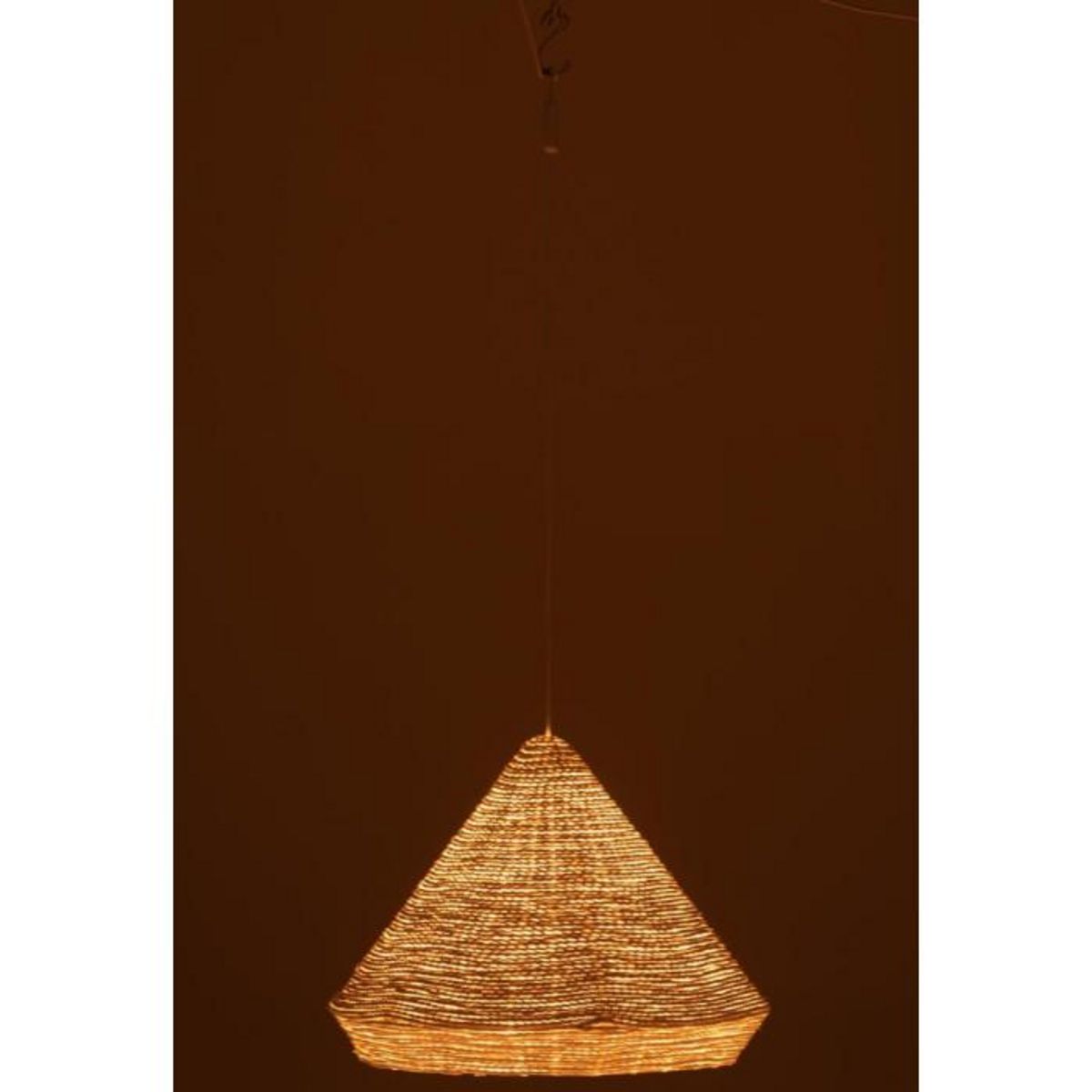 Paris Prix Lampe Suspension en Raphia  Cône  52cm Blanc