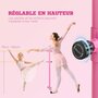 HOMCOM Barre double - barre de ballet - double barre de danse classique - hauteur réglable 75-150 cm - bois de hêtre acier rose