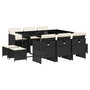 Voir la diapositive 2 : VIDAXL Ensemble a manger de jardin 11 pcs coussins noir resine tressee