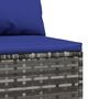 Voir la diapositive 5 : VIDAXL Canape central de jardin avec coussins gris resine tressee