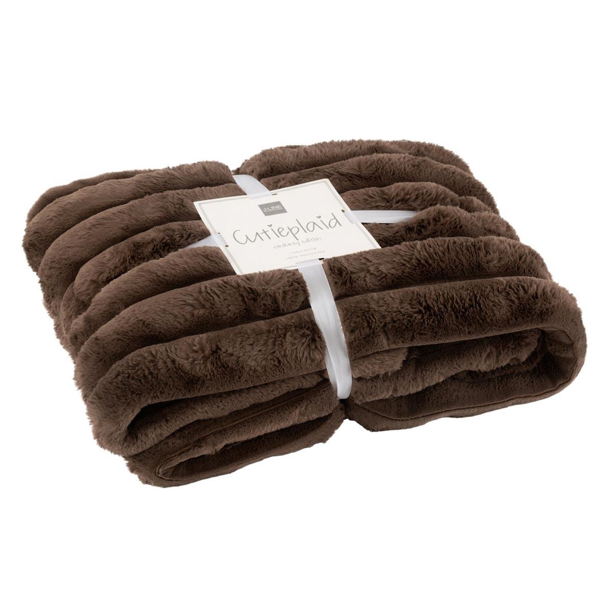 J-LINE Plaid design uni  corduroy  130x180cm chocolat