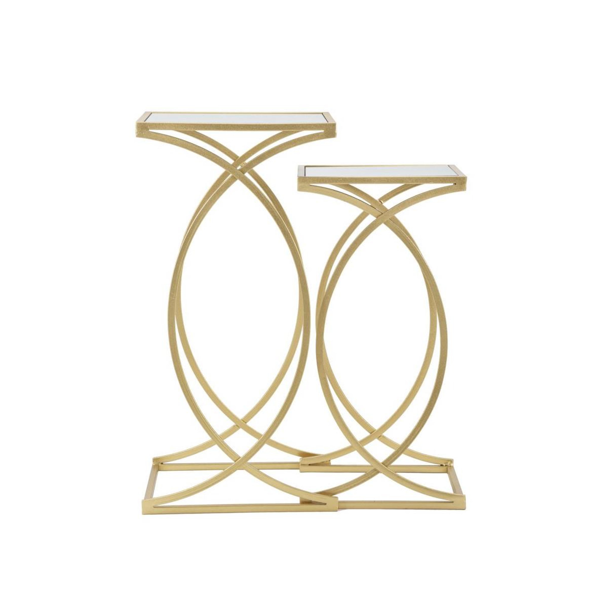 Voir la diapositive 2 : Paris Prix Lot de 2 tables d'appoint design  simply  70cm or
