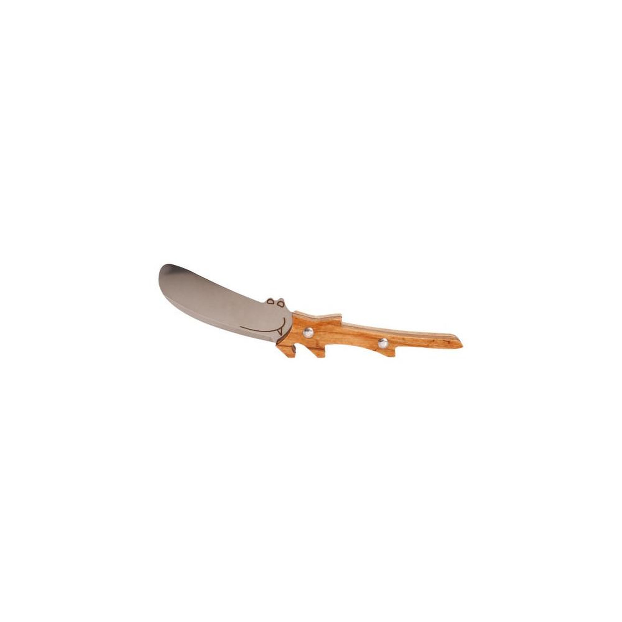 Roger orfevre Couteau tartine et beurrier 17 cm lame inox manche en bois d'olivier