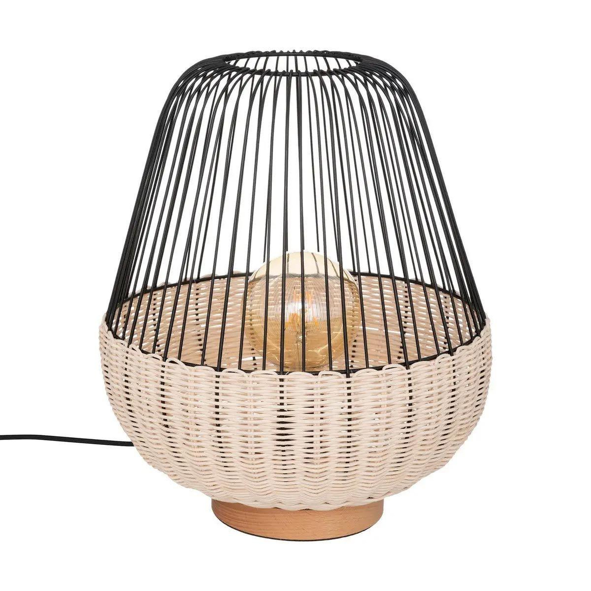 Voir la diapositive 1 : ATMOSPHERA Lampe à poser design  anea  35cm noir & naturel