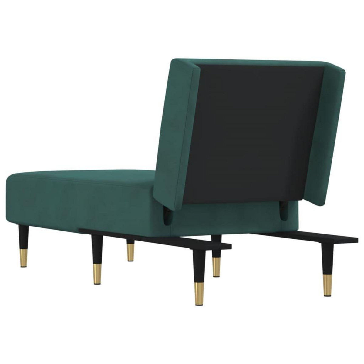 VIDAXL Chaise longue vert fonce velours