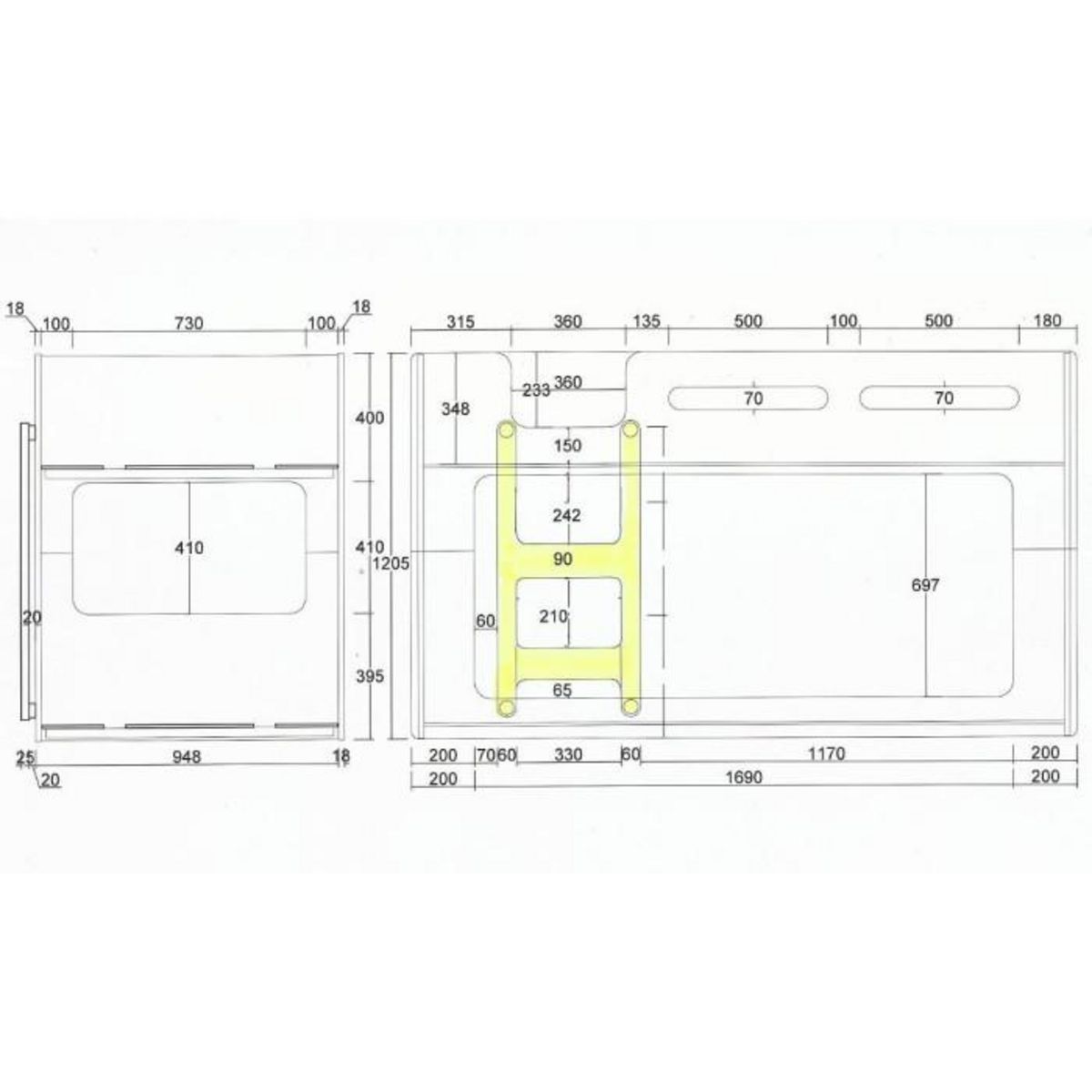 Paris Prix Lit Superposé Enfant  Lucca  90x200cm Blanc