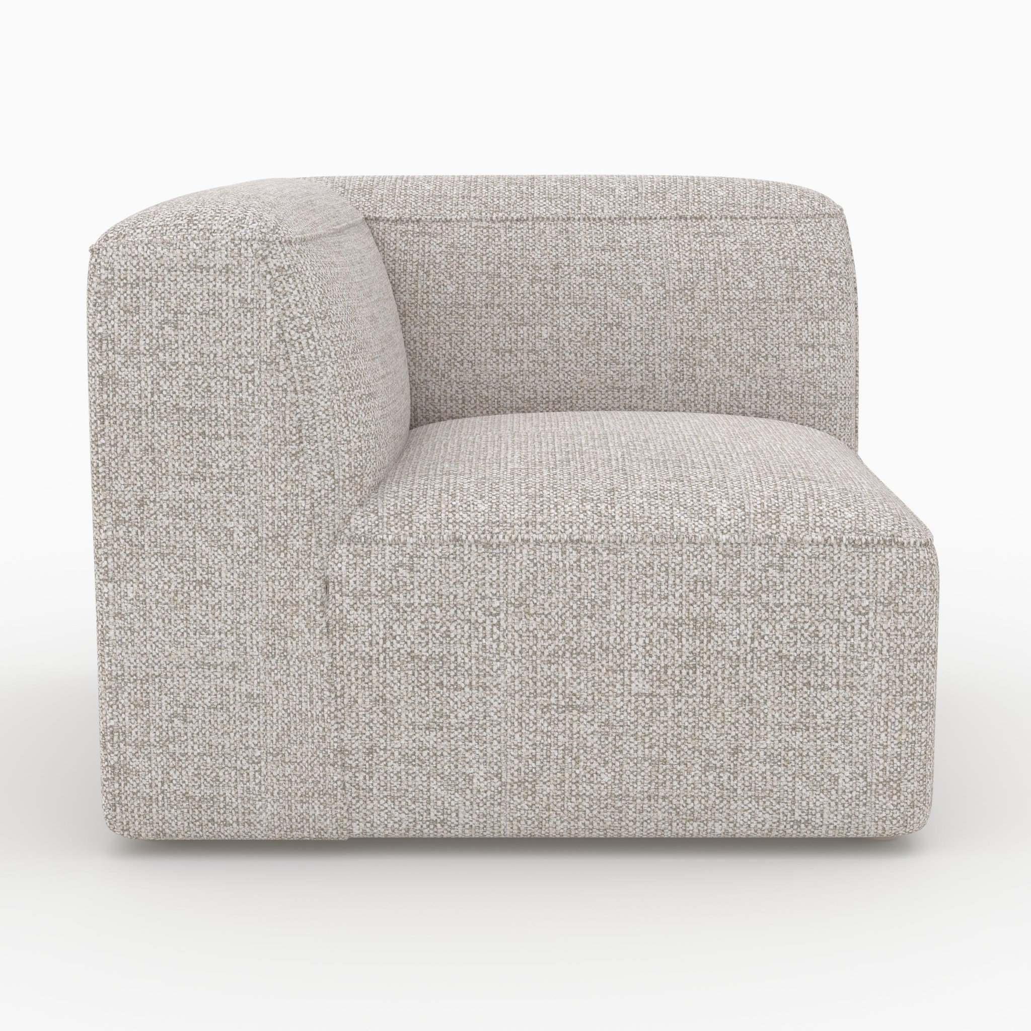 Voir la diapositive 2 : MAISON PAVANE Angle interchangeable pour canapé modulable en tissu beige-hestia