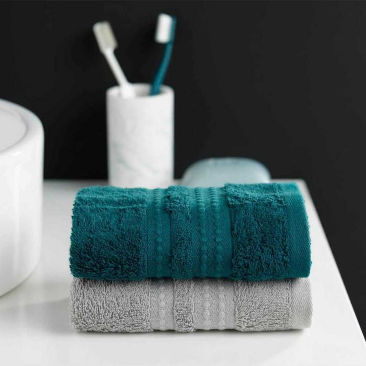 Paris Prix Serviette d'Invité  Excellence  30x50cm Bleu Orage