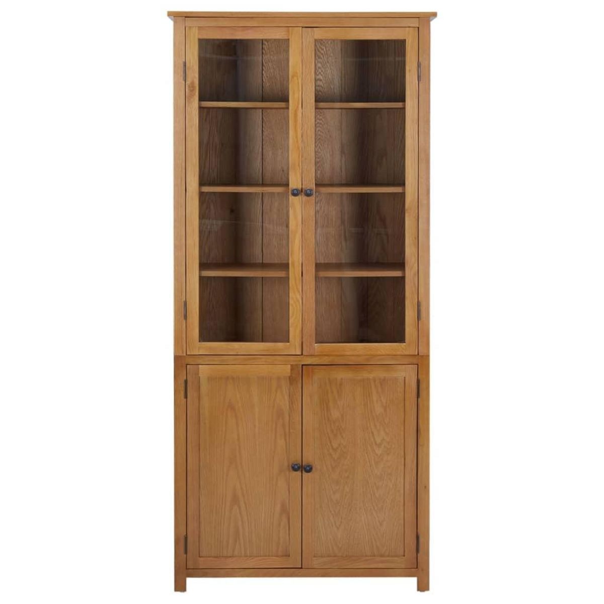 VIDAXL Bibliotheque avec 4 portes 90x35x200 cm Bois de chene et verre