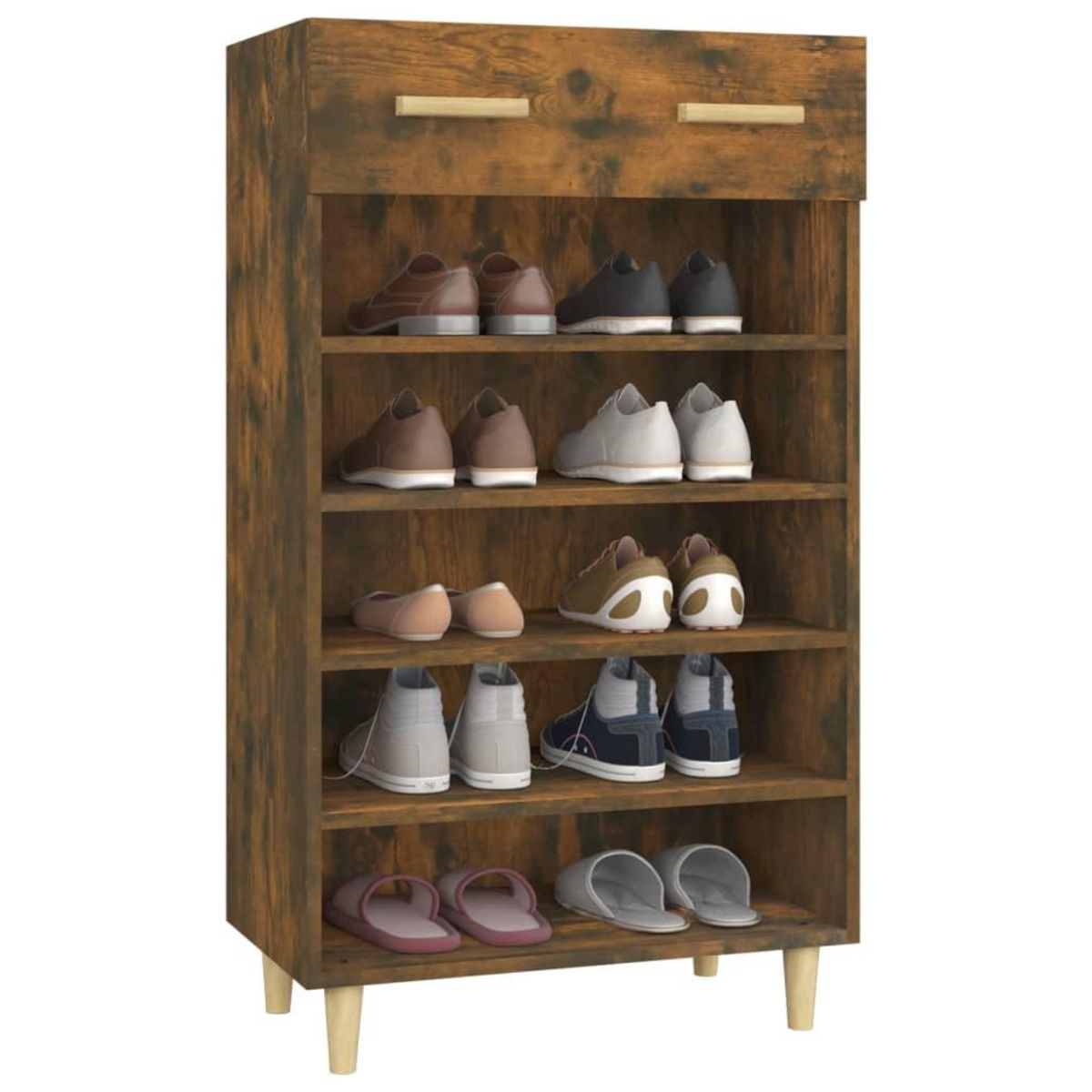 VIDAXL Meuble a chaussures Chene fume 60x35x105 cm Bois d'ingenierie