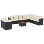 Voir la diapositive 2 : VIDAXL Salon de jardin 11 pcs avec coussins noir resine tressee