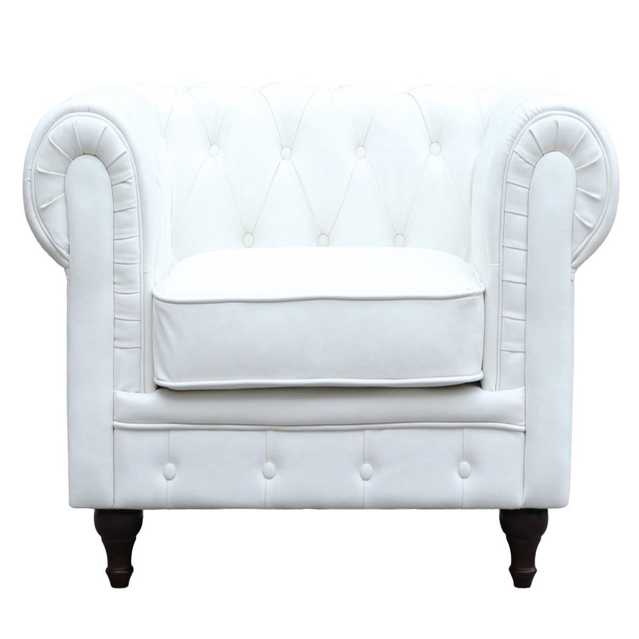 Voir la diapositive 2 : Habitat et Jardin Fauteuil Chesterfield  Aliza  - 111 x 82 x 70 cm - Blanc