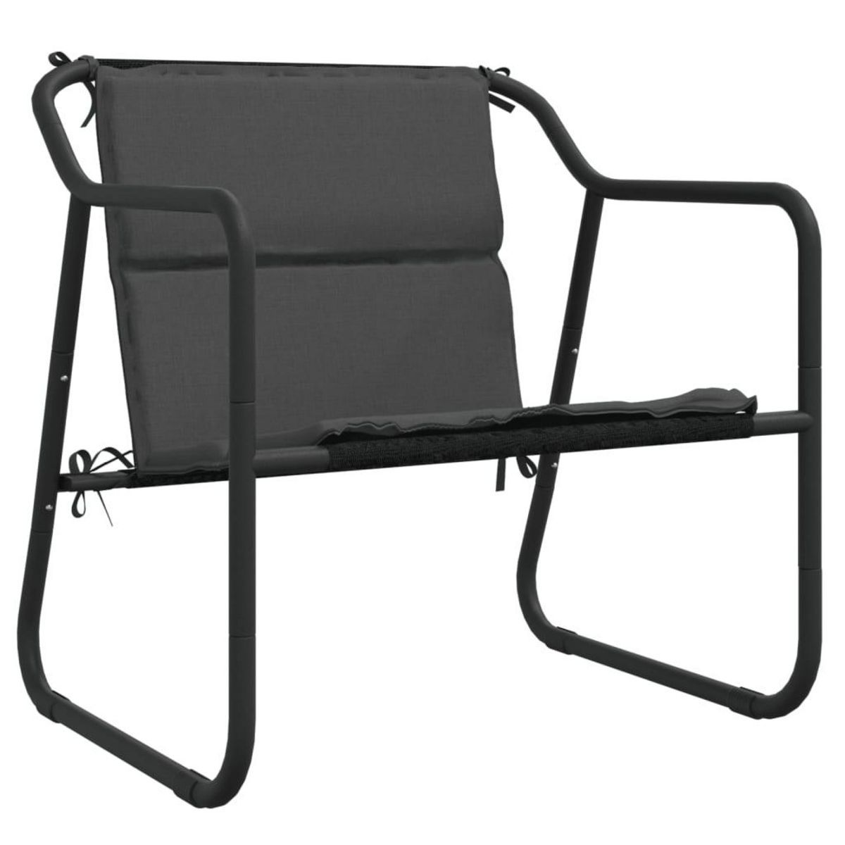 VIDAXL Salon de jardin avec coussins 3 pcs anthracite acier