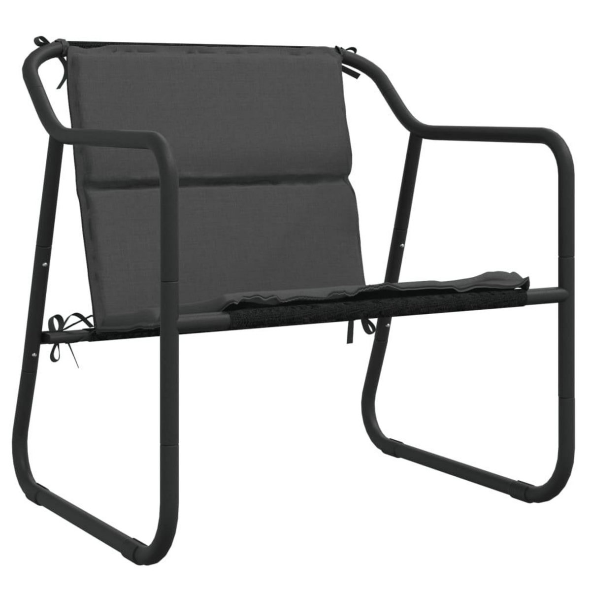 VIDAXL Salon de jardin avec coussins 3 pcs anthracite acier