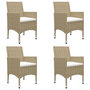 Voir la diapositive 2 : VIDAXL Ensemble a manger de jardin 5 pcs Beige