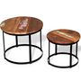 Voir la diapositive 3 : VIDAXL Table basse 2 pcs Bois recupere massif Rond 40 cm / 50 cm