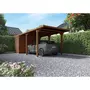 Forest Style Carport avec remise - Bois traité autoclave - 15,8+4m² - LEON
