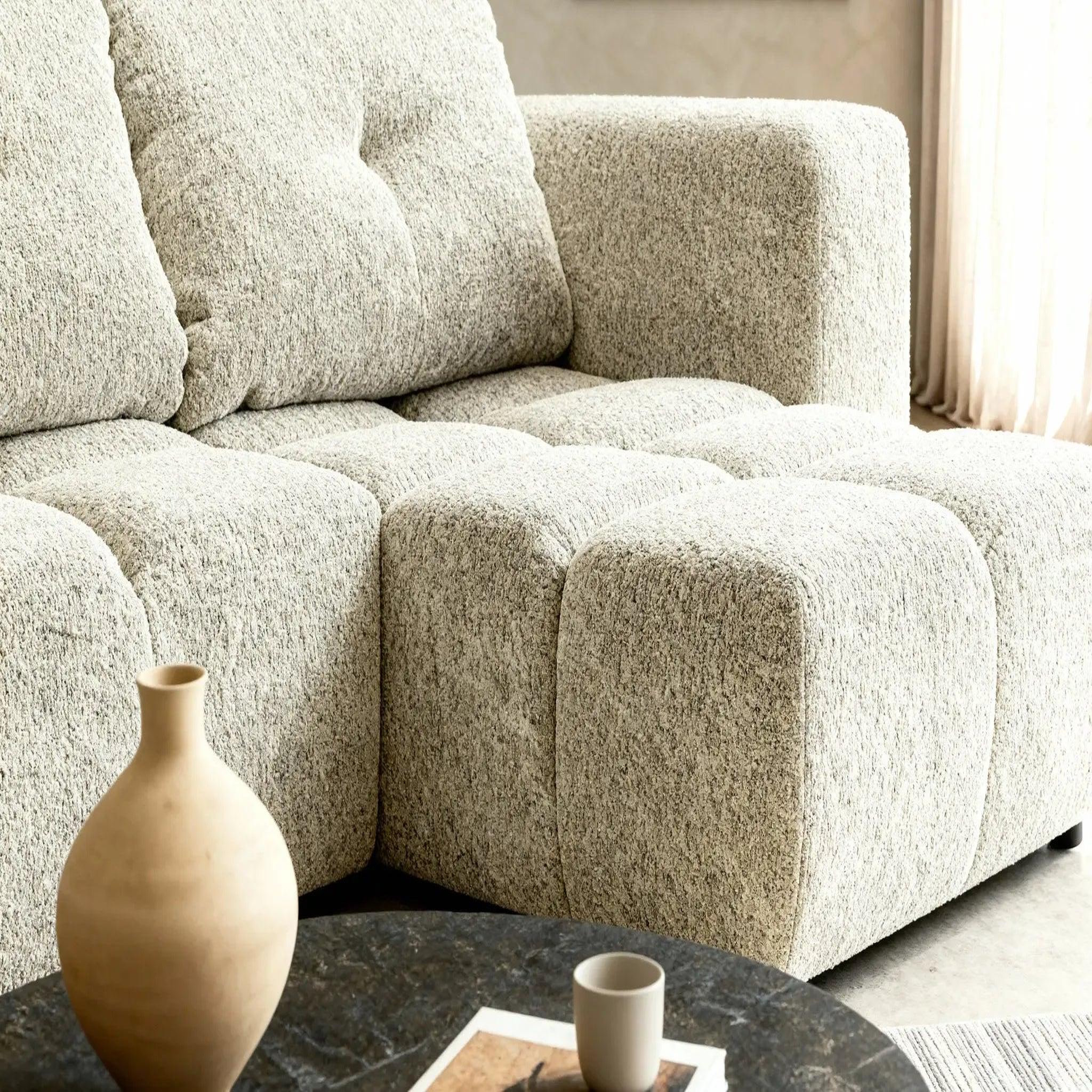 Voir la diapositive 5 : CASANOVA PARIS Romy mini - canapé d'angle convertible tissu chenille 2 places