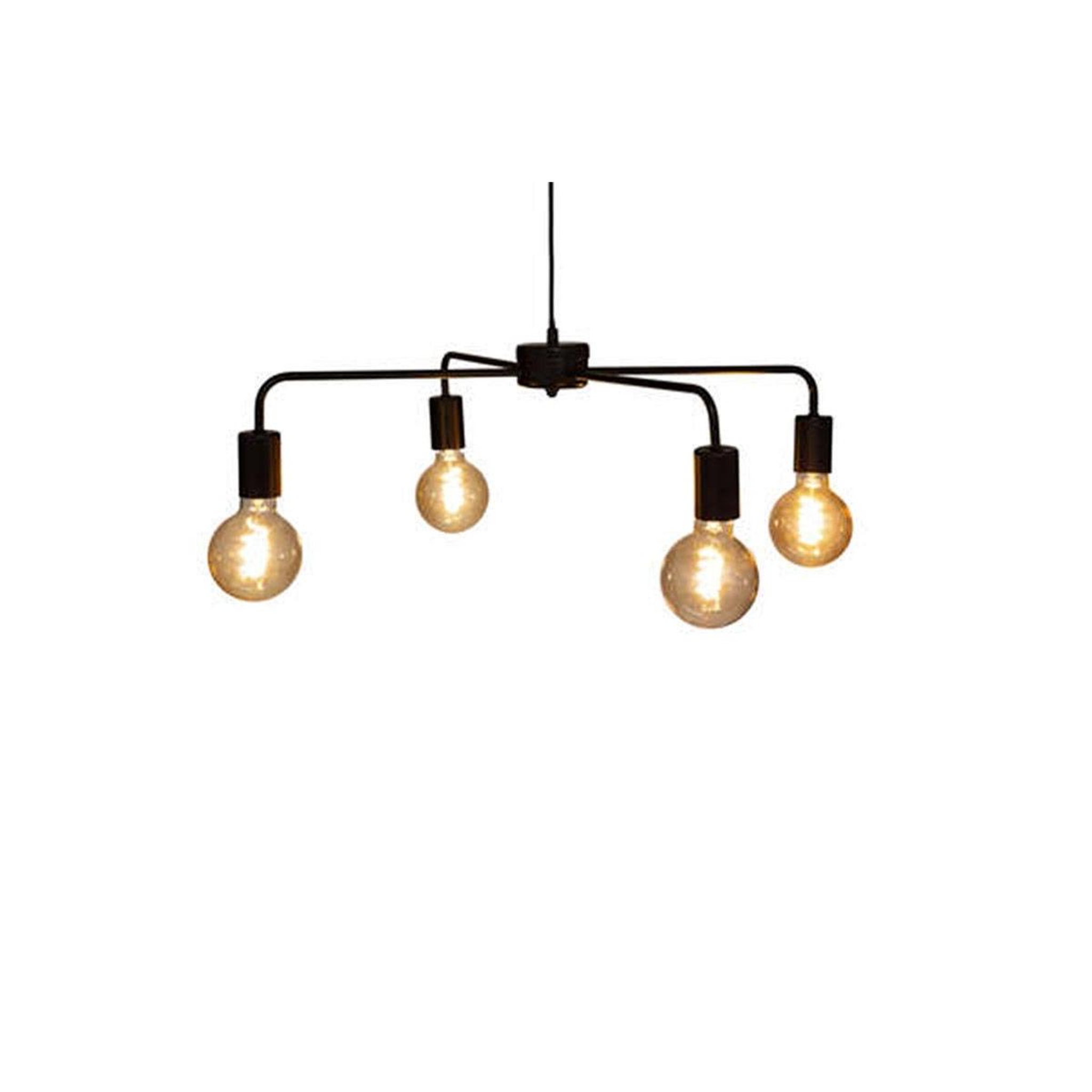 Voir la diapositive 3 : ATMOSPHERA Lampe Suspension 4 Têtes  Keli  69cm Noir