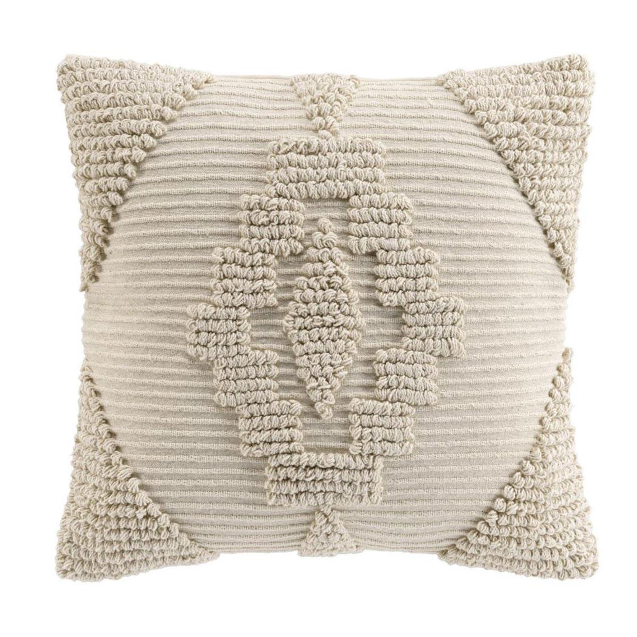 Douceur d'Intérieur Coussin déco fantaisie  kamary  45x45cm naturel