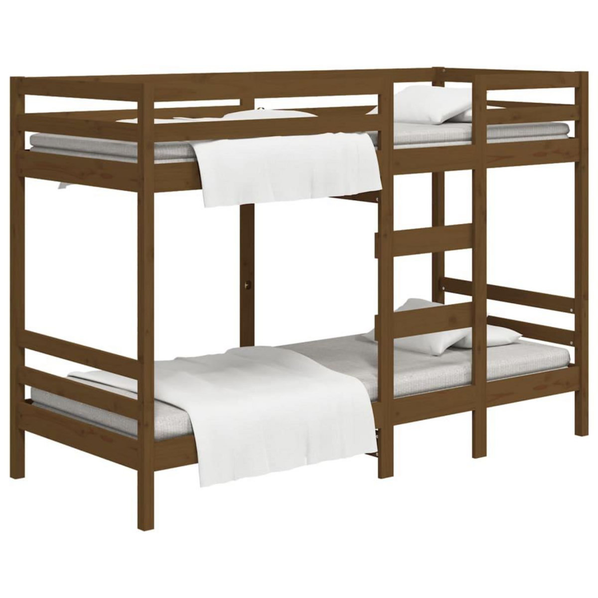 VIDAXL Lit superpose sans matelas marron miel 90x200 cm pin massif