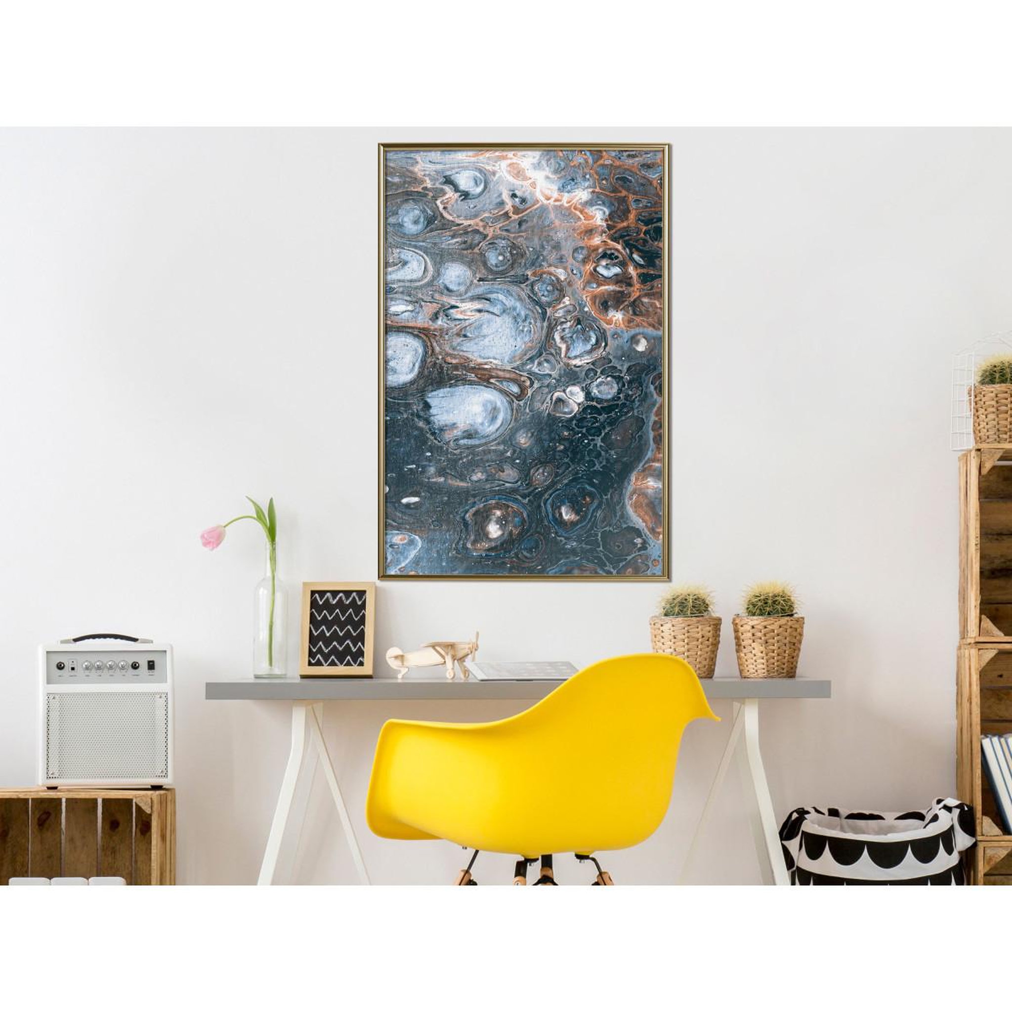 Voir la diapositive 2 : Paris Prix Affiche murale encadrée  surface of the unknown planet i