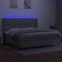 Voir la diapositive 3 : VIDAXL Sommier a lattes de lit matelas LED Gris clair 200x200 cm Tissu