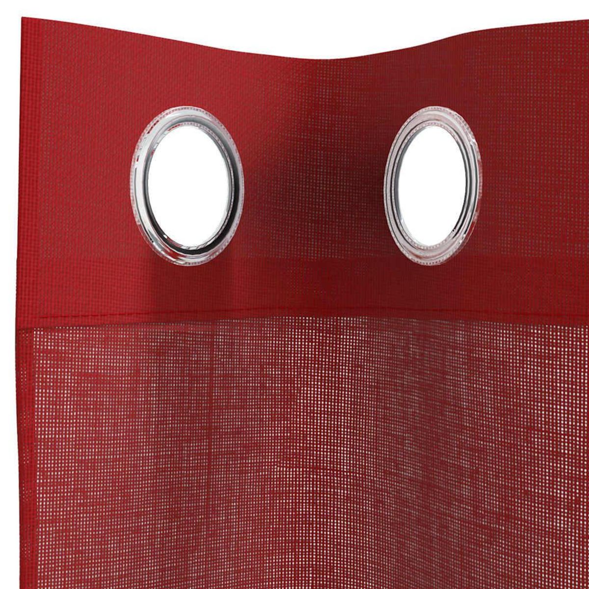 VIDAXL Rideaux en voile avec œillets 2 pcs rouge bordeaux