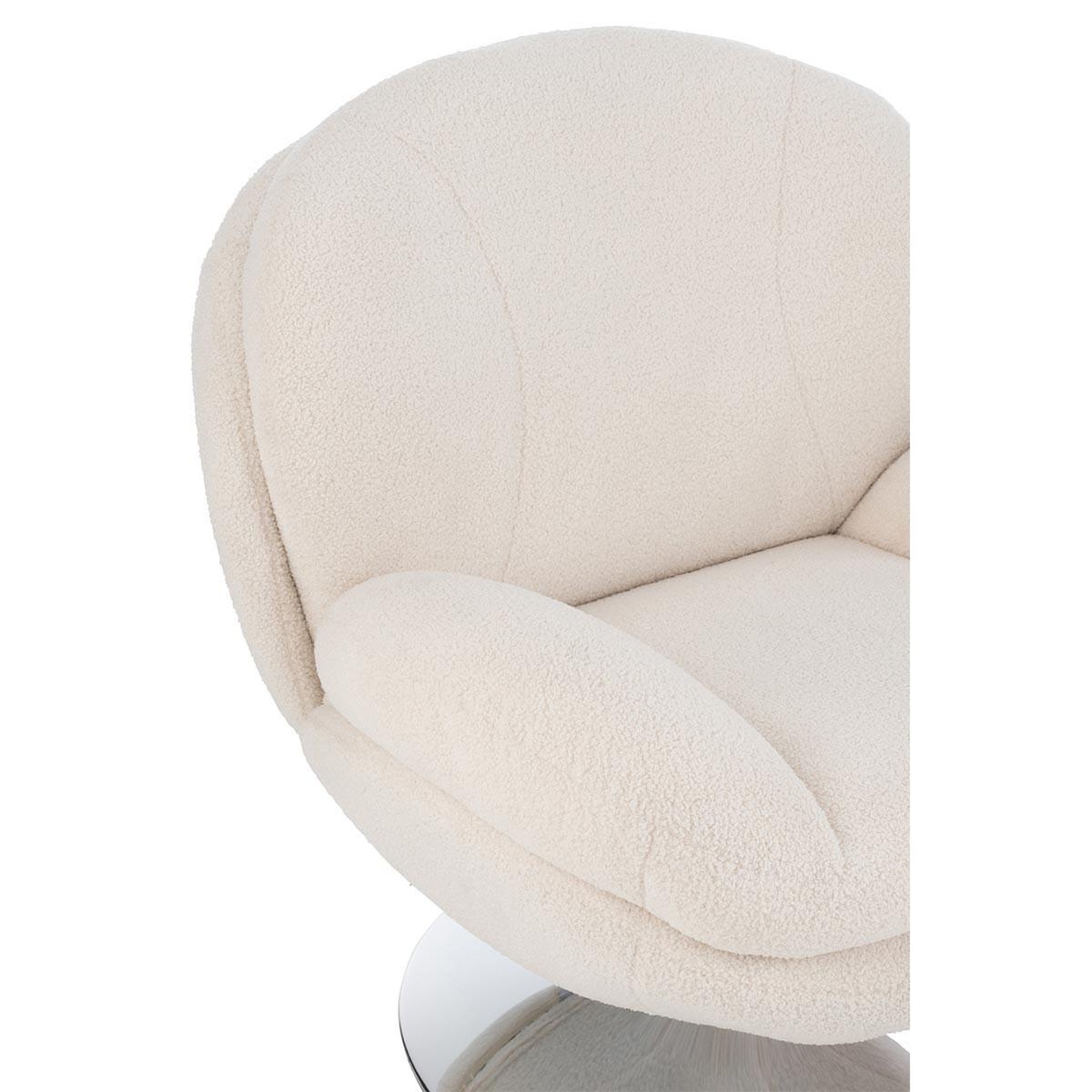 Voir la diapositive 5 : J-LINE Fauteuil Relax & Repose-Pieds  Frosted  88cm Crème