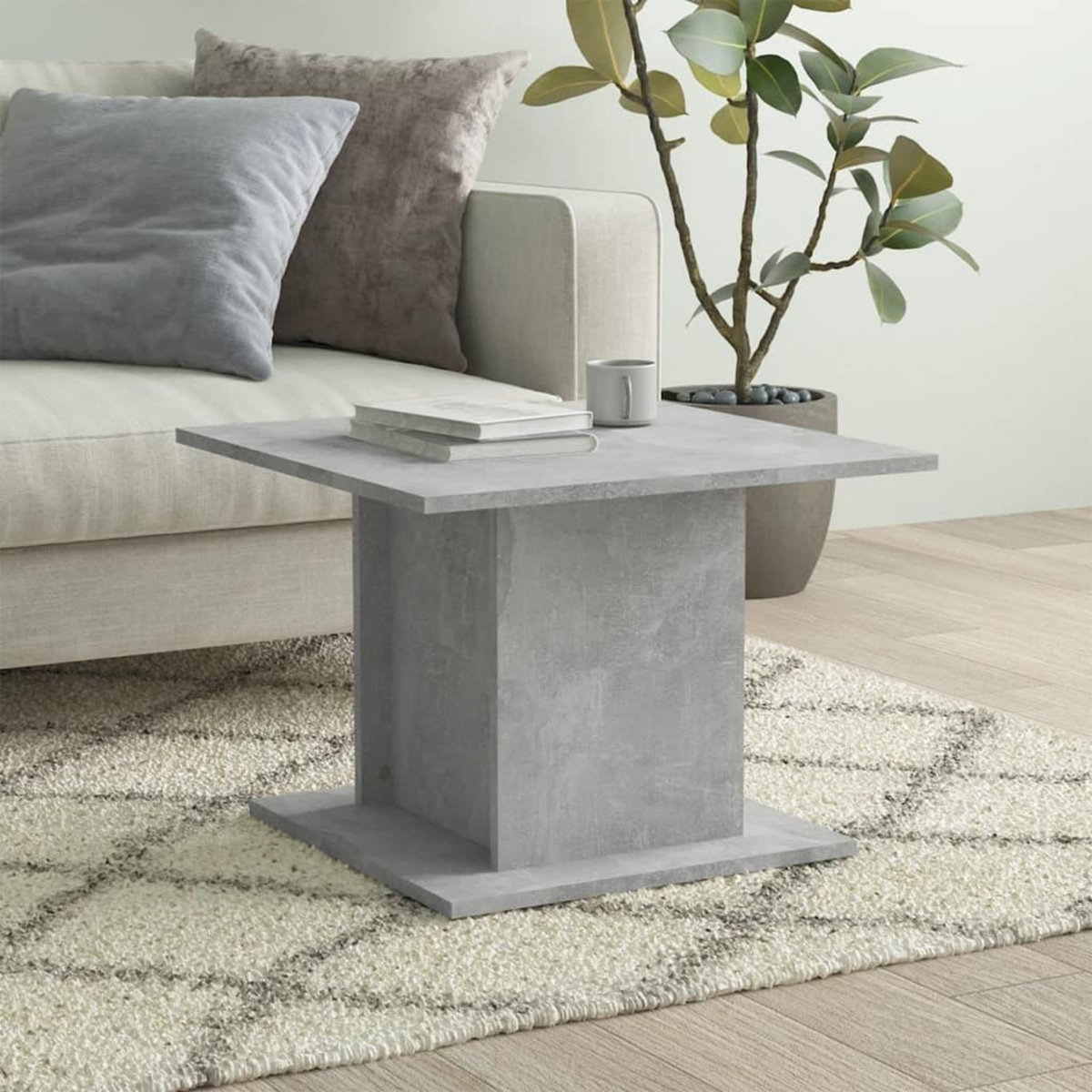 VIDAXL Table basse gris beton 55,5x55,5x40 cm bois d'ingenierie