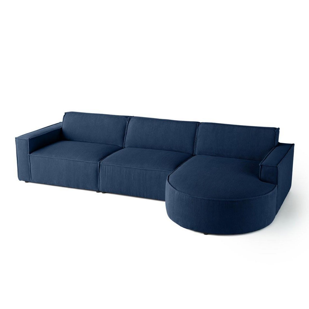 LISA DESIGN Spiaggia - canapé d'angle droit - 5 places - en velours côtelé