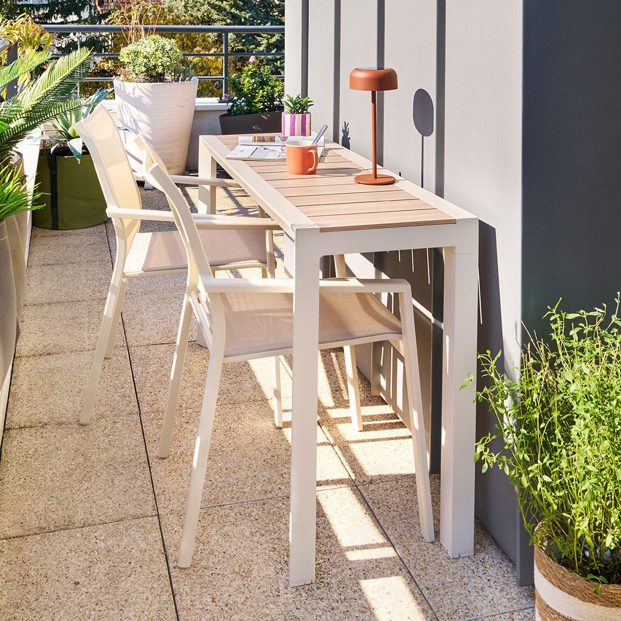 Voir la diapositive 2 : HESPERIDE Console de jardin en aluminium effet bois evasion