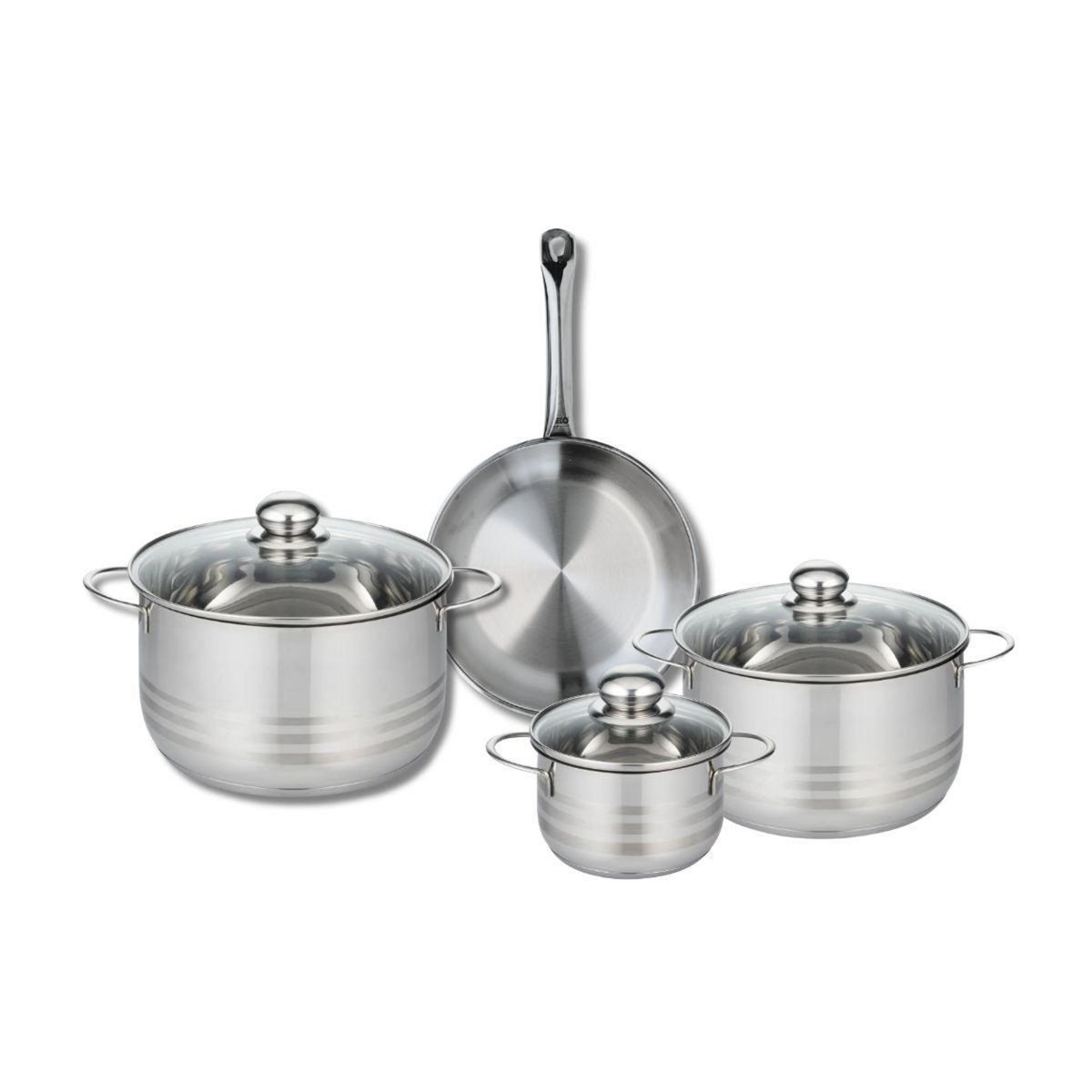 ELO Ensemble de 1 Poêle de cuisson 24 cm et 3 faitouts 14, 20 et 24 cm Elo Profi Brillant