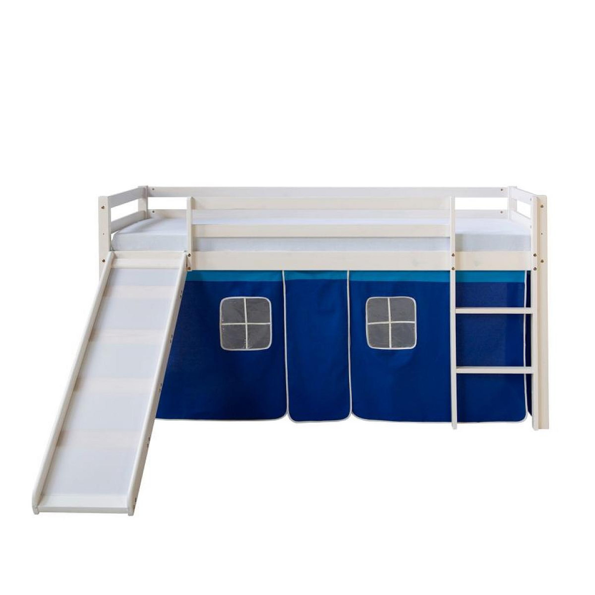 HomeStyle4U Lit mi-haut bleu 90x200 cm sommier matelas