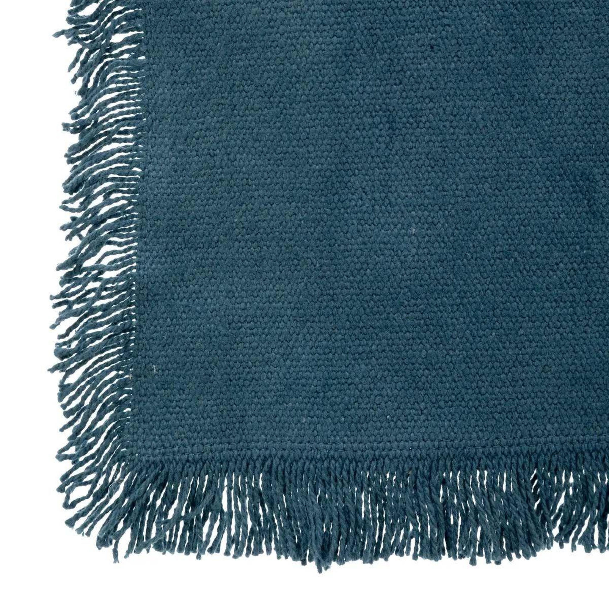 Voir la diapositive 2 : SECRET DE GOURMET Chemin de table  maha  38x140cm bleu canard