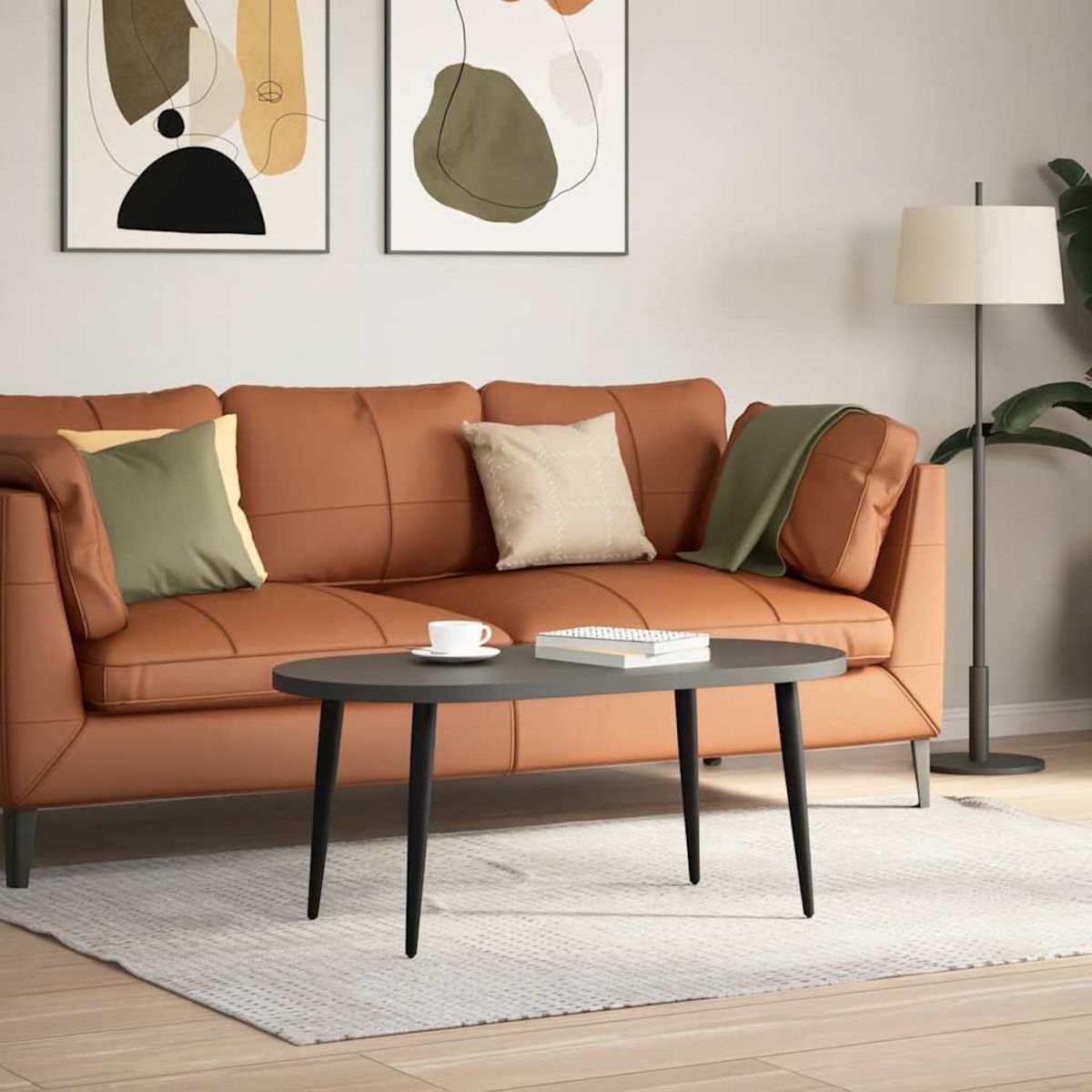 VIDAXL Pieds de table basse forme conique 4 pcs noir 30-31 cm acier