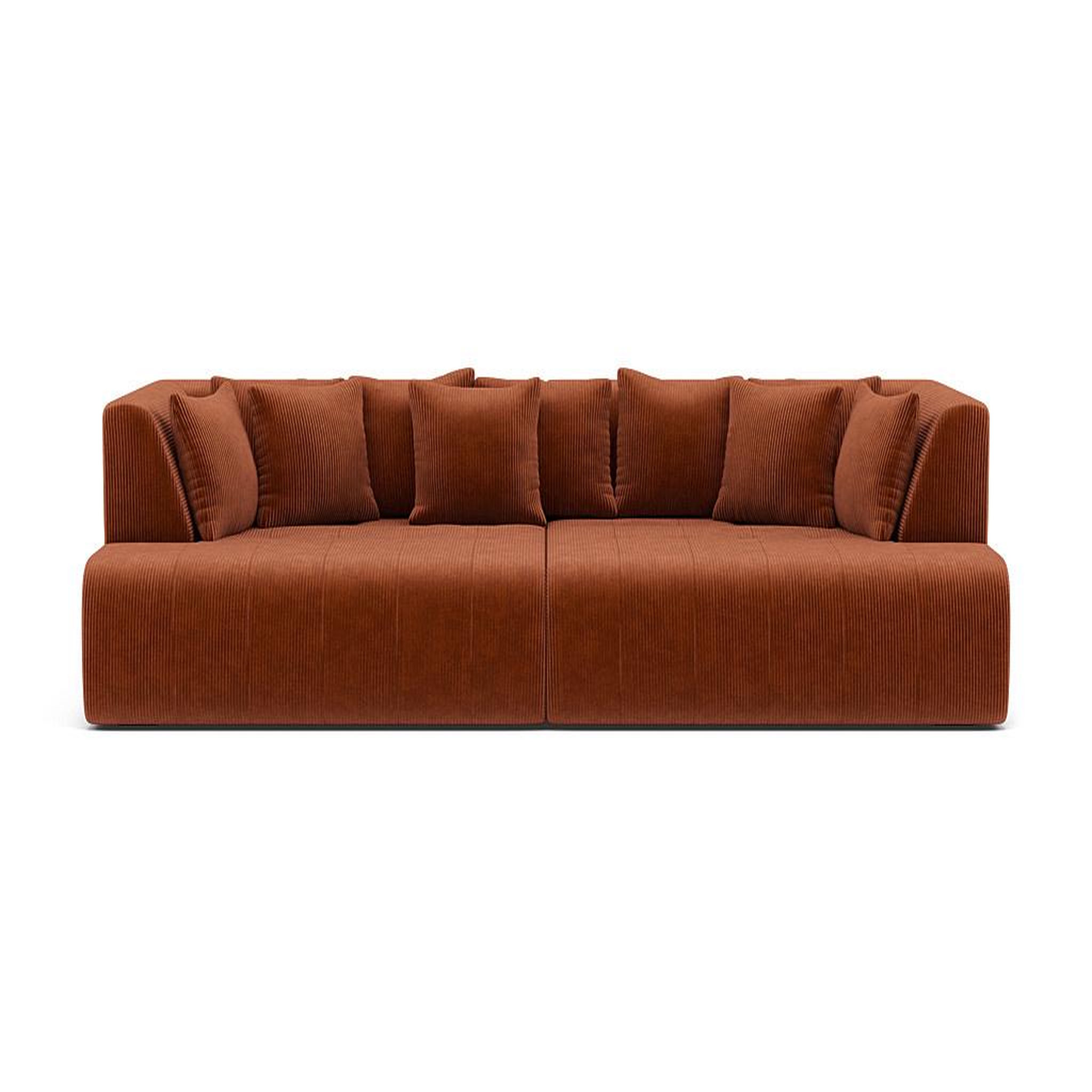 Voir la diapositive 1 : LISA DESIGN Onyx - canapé droit 4 places avec double méridienne - assise profonde - en velours côtelé