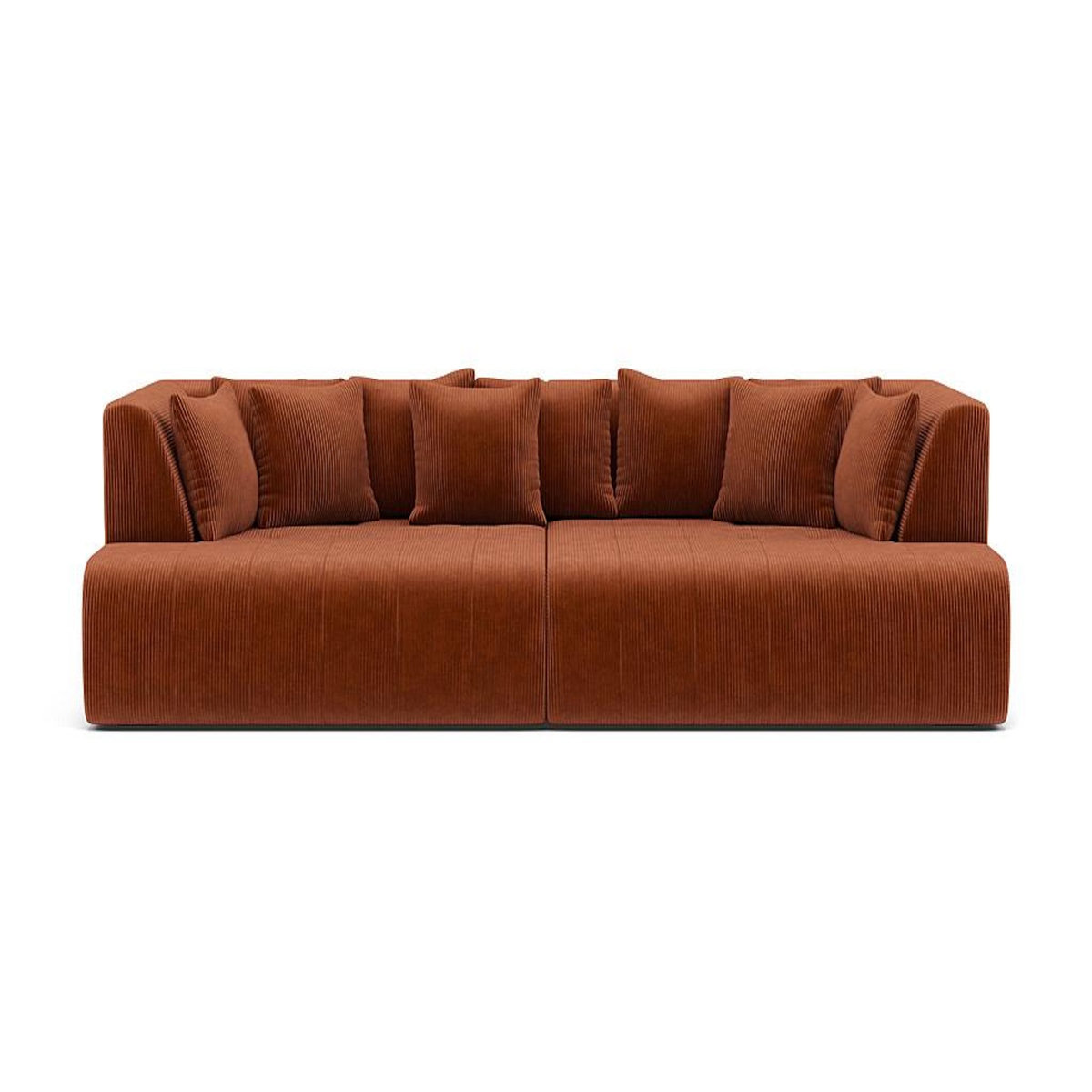 LISA DESIGN Onyx - canapé droit 4 places avec double méridienne - assise profonde - en velours côtelé