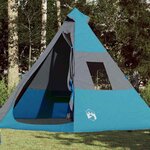 VIDAXL Tente de camping tipi 7 personnes bleu impermeable