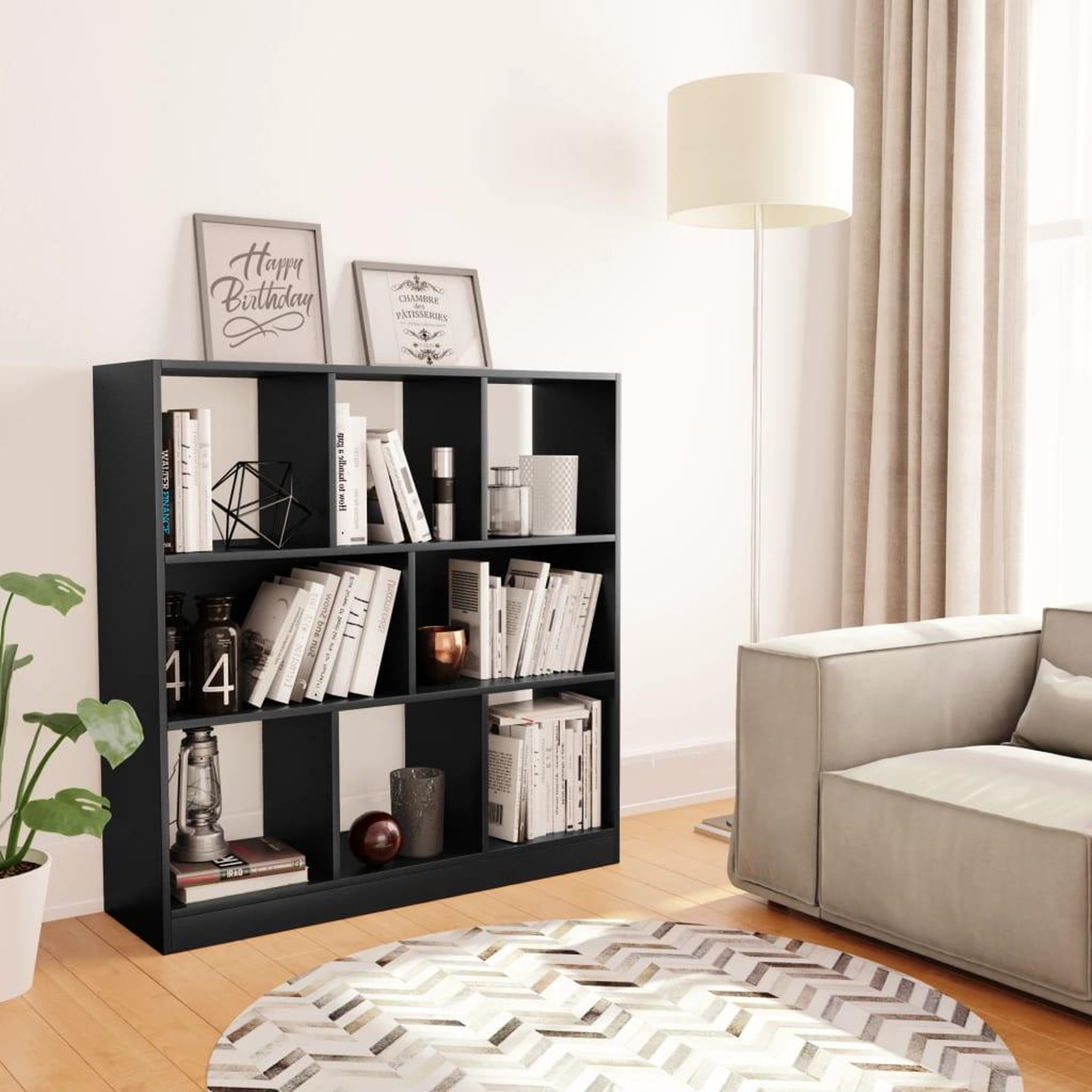 Voir la diapositive 1 : VIDAXL Bibliotheque Noir 97,5x29,5x100 cm Bois d'ingenierie