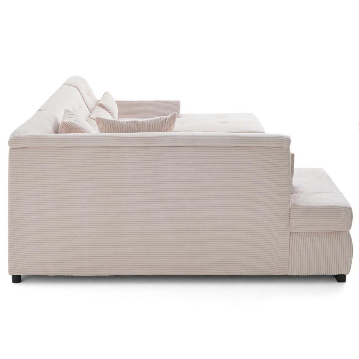 LISA DESIGN Vermont s - canapé panoramique d'angle gauche 7 places en velours côtelé