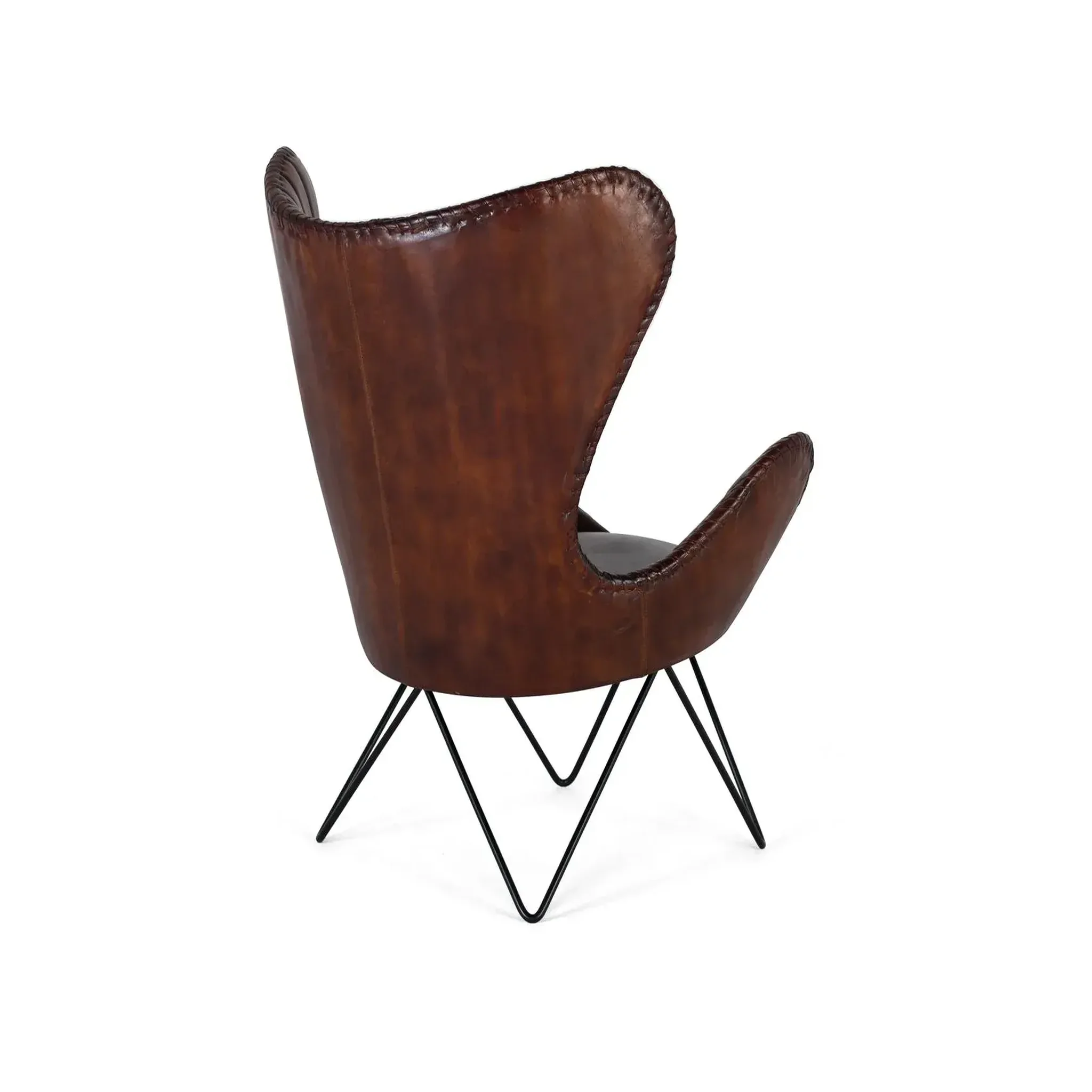 Voir la diapositive 4 : GINER Y COLOMER SL Fauteuil en cuir 83 cm style industriel vintage