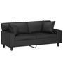 Voir la diapositive 3 : VIDAXL Canapé 2 places avec oreillers décoratifs noir 140cm similicuir
